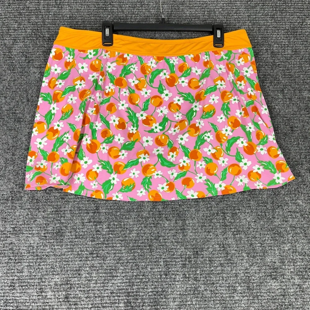 Lands End Swim Skirts Floral Orange Print Bottoms‎ 18W Womens